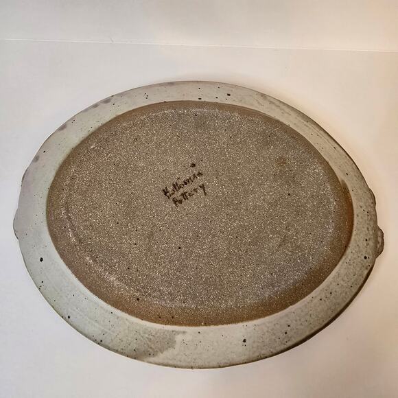 Seashell Tray Handmade Oval Serving Platter Holloman Pottery Functional Decor - Picture 5 of 6